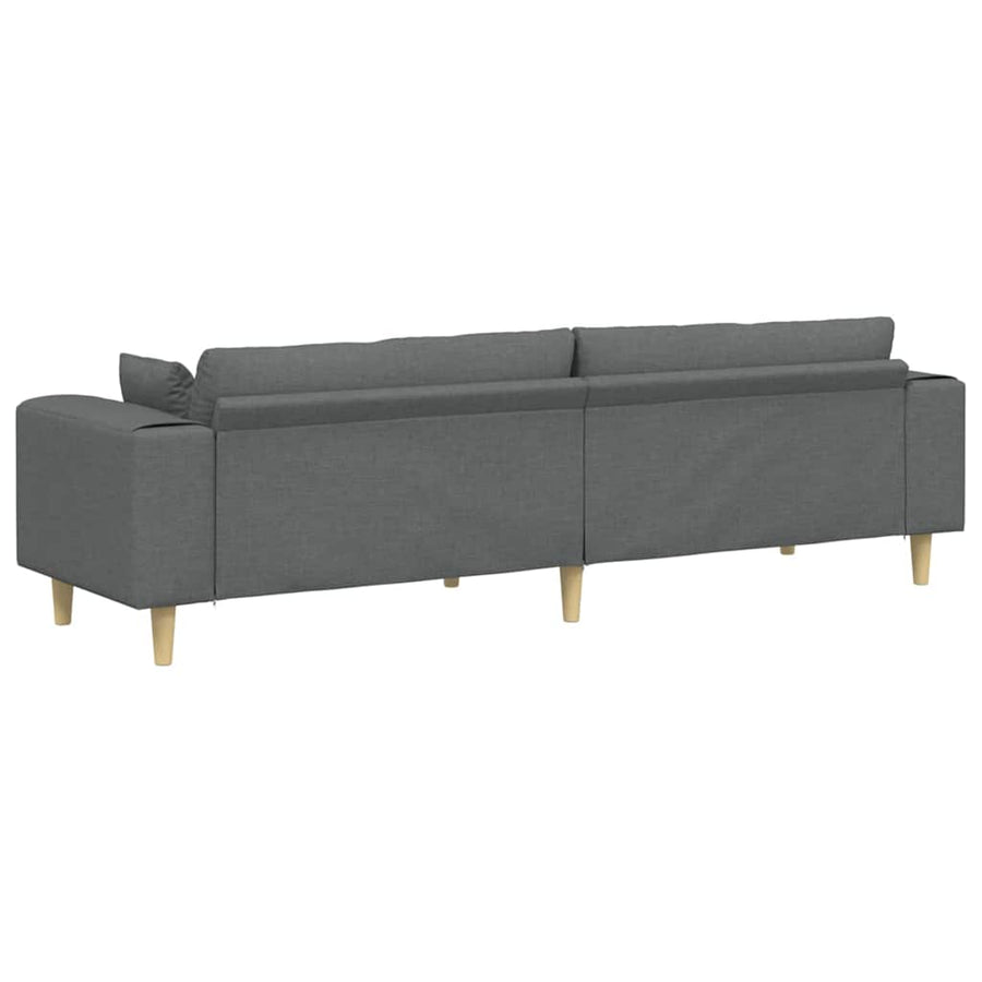 Sofa Dark Grey 250 x 77 x 76 cm Fabric
