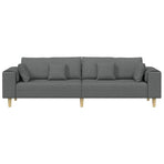 Sofa Dark Grey 250 x 77 x 76 cm Fabric