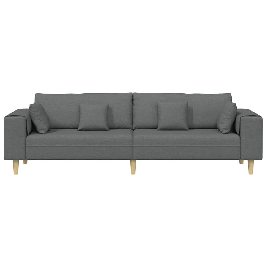 Sofa Dark Grey 250 x 77 x 76 cm Fabric