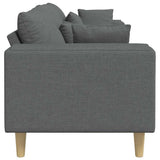 Fabric Sofa with Cushion Dark Grey 208 cm Fabric - 45-Degree Angle