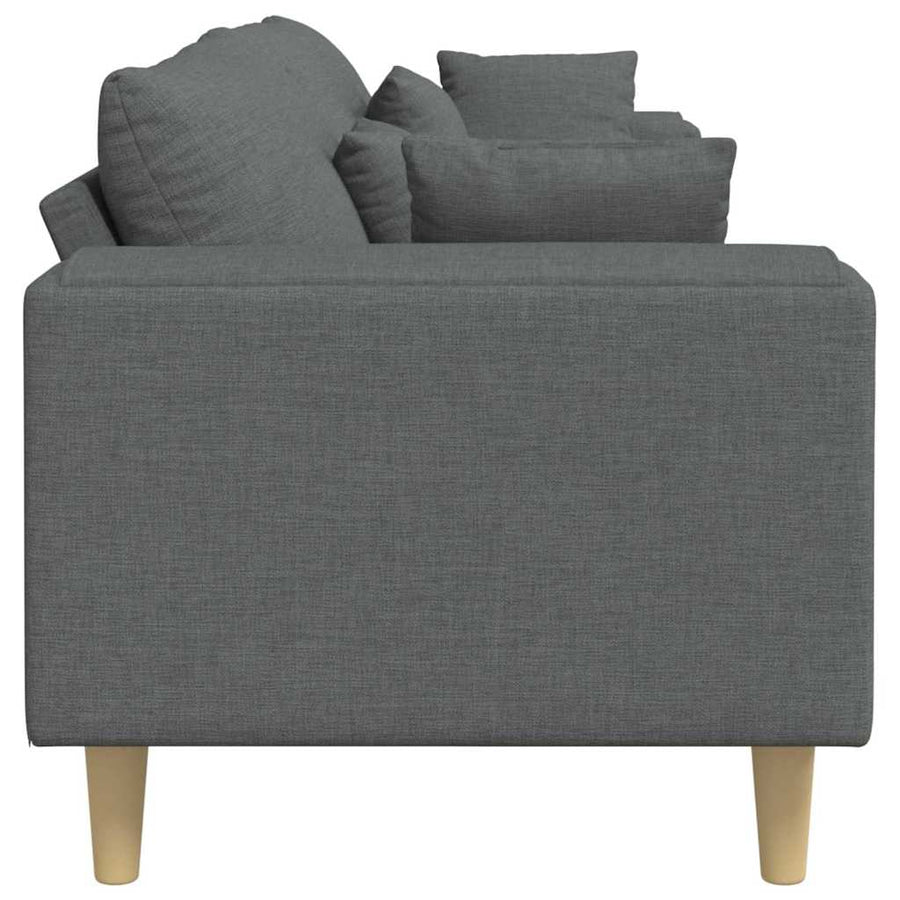 Sofa Dark Grey 250 x 77 x 76 cm Fabric