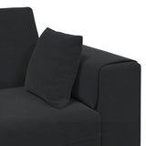 Velvet Sofa with Cushion Black 208 cm Velvet - Close-Up Angle