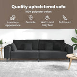 Sofa Black 250 x 77 x 76 cm Velvet