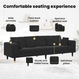 Sofa Black 250 x 77 x 76 cm Velvet