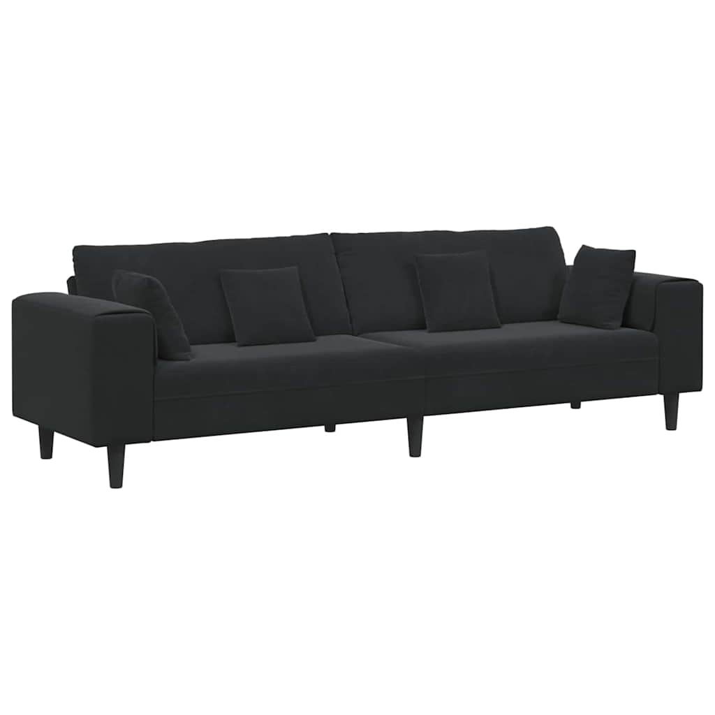 Sofa Black 250 x 77 x 76 cm Velvet