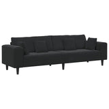 Sofa Black 250 x 77 x 76 cm Velvet