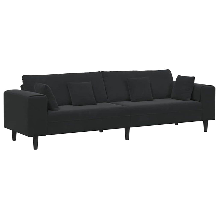 Sofa Black 250 x 77 x 76 cm Velvet