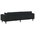 Sofa Black 250 x 77 x 76 cm Velvet