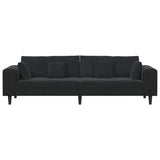 Velvet Sofa with Cushion Black 208 cm Velvet - Top-Down View