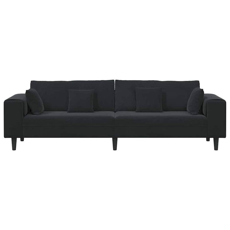 Sofa Black 250 x 77 x 76 cm Velvet