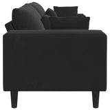 Velvet Sofa with Cushion Black 208 cm Velvet - 45-Degree Angle