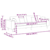 Velvet Sofa with Cushion Black 208 cm Velvet - Extra Image