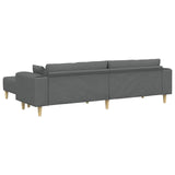 Fabric Sofa with Cushion Dark Grey 208 cm Fabric