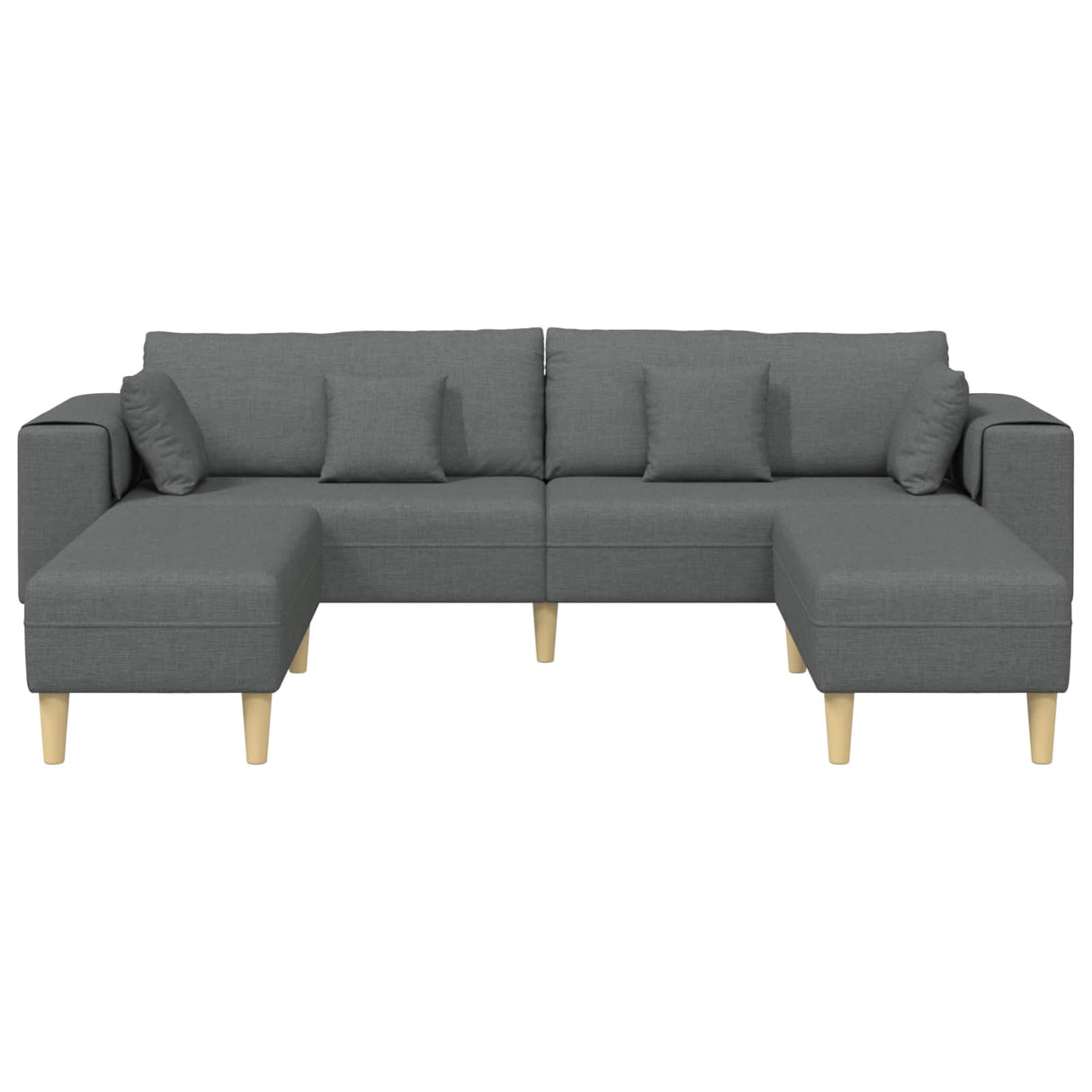 Fabric Sofa with Cushion Dark Grey 208 cm Fabric