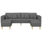 Sofa 3 pcs Dark Grey Fabric