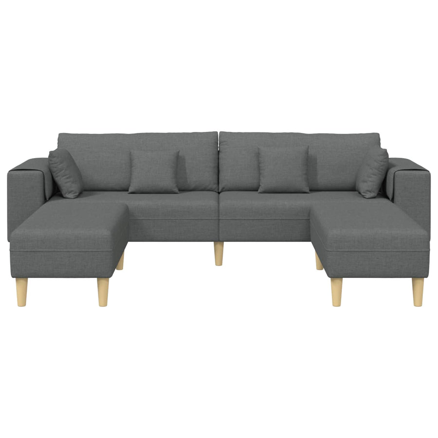 Sofa 3 pcs Dark Grey Fabric