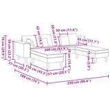 Fabric Sofa with Cushion Dark Grey 208 cm Fabric - Extra Image