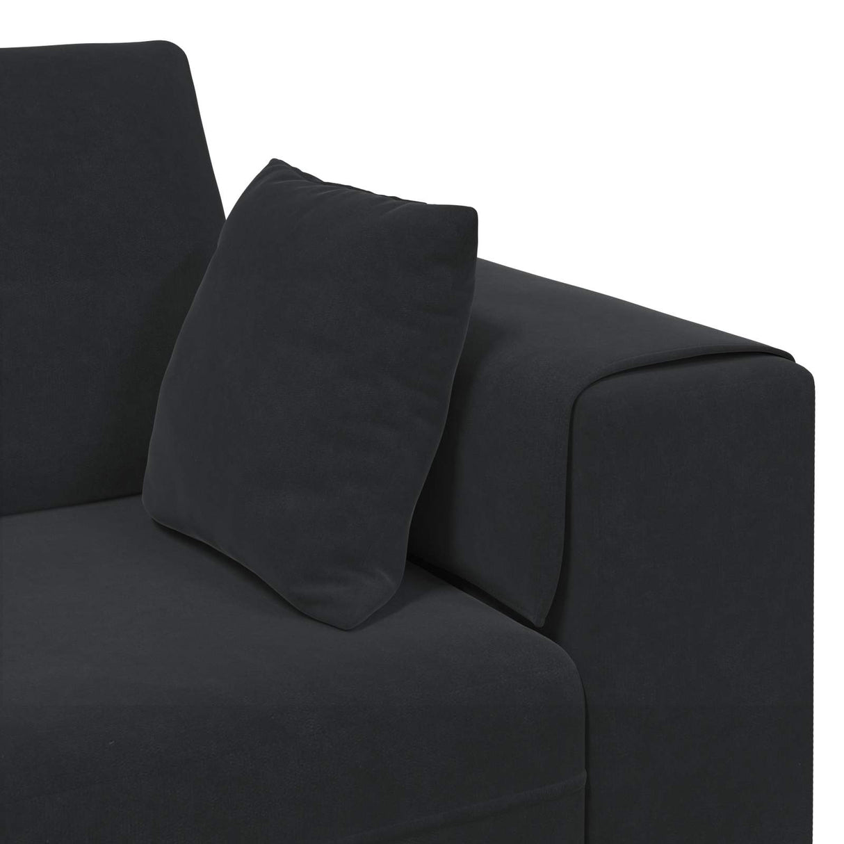 Sofa with Cushion 3 pcs Black Velvet