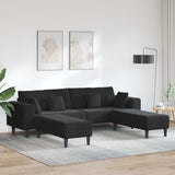 Sofa with Cushion 3 pcs Black Velvet