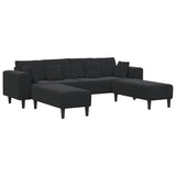 Velvet Sofa with Cushion 3 pcs Black 208 cm Velvet - Front View