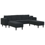 Sofa 3 pcs Black Velvet