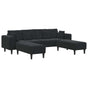 Sofa 3 pcs Black Velvet