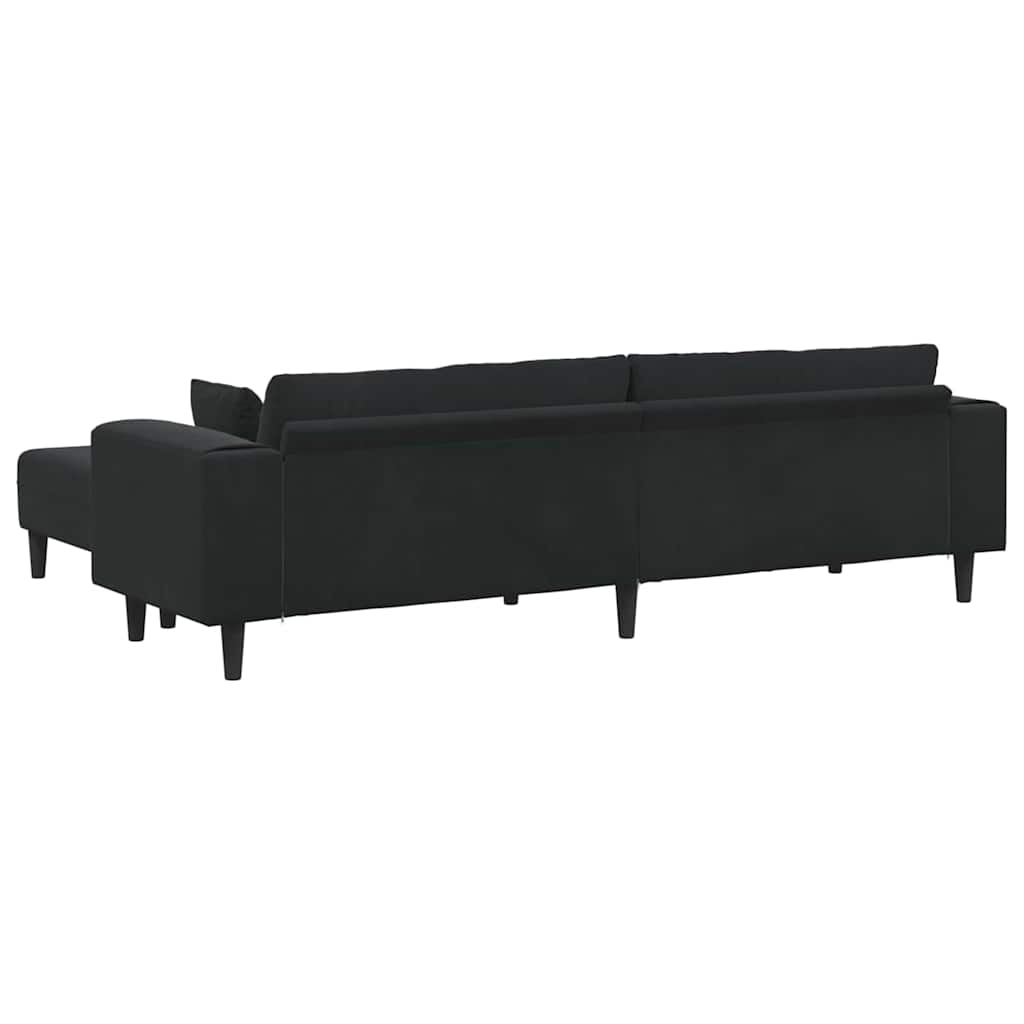 Velvet Sofa with Cushion 3 pcs Black 208 cm Velvet