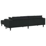 Sofa 3 pcs Black 250 x 188 x 76 cm Velvet