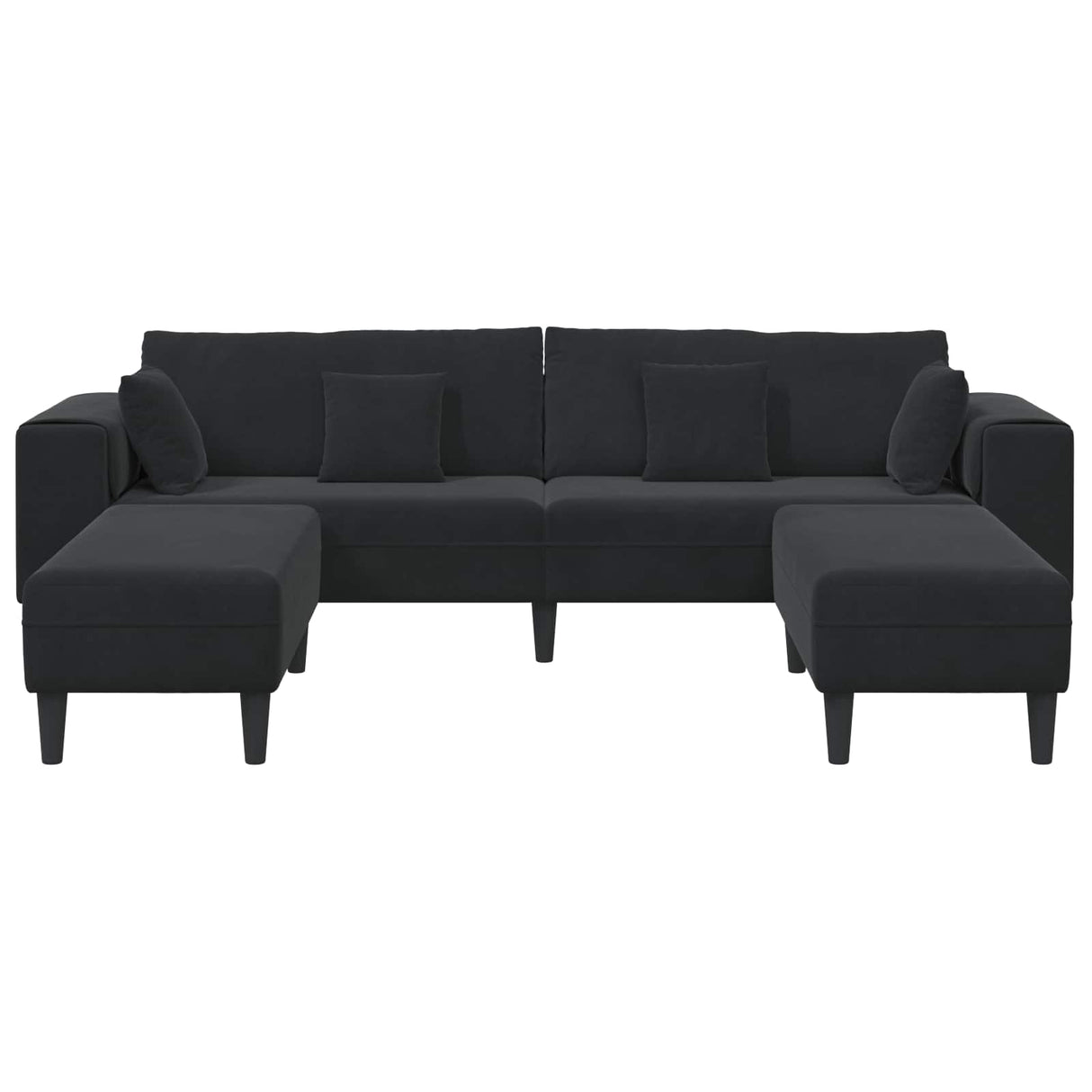 Sofa 3 pcs Black 250 x 188 x 76 cm Velvet