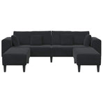 Sofa 3 pcs Black Velvet
