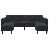 Sofa with Cushion 3 pcs Black Velvet - Top-Down View