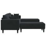Sofa 3 pcs Black Velvet