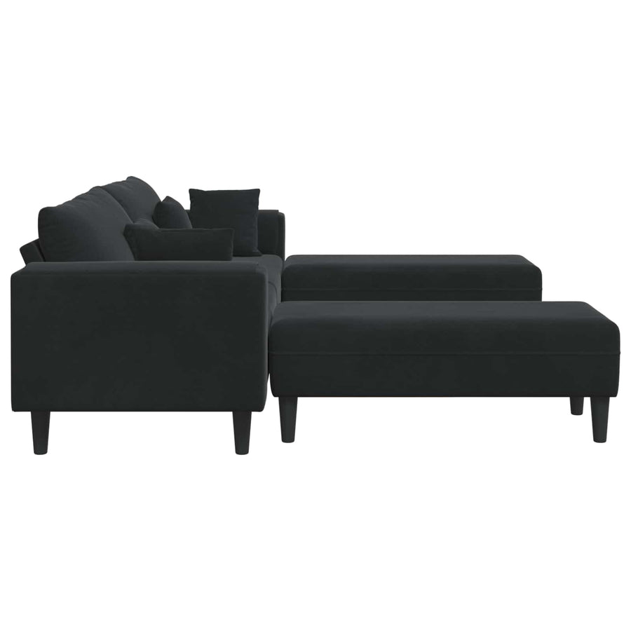 Sofa 3 pcs Black Velvet