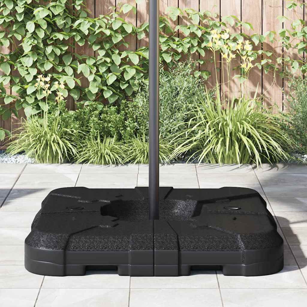 Umbrella Base Set 2 pcs Black 88.5 x 88.5 x 12 cm Plastic
