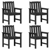Garden Dining Chair. 4 pcs Black 65.5 x 55.5 x 88cm Plastic - Front View