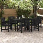 Garden Chair 6 pcs Black Polyethylene