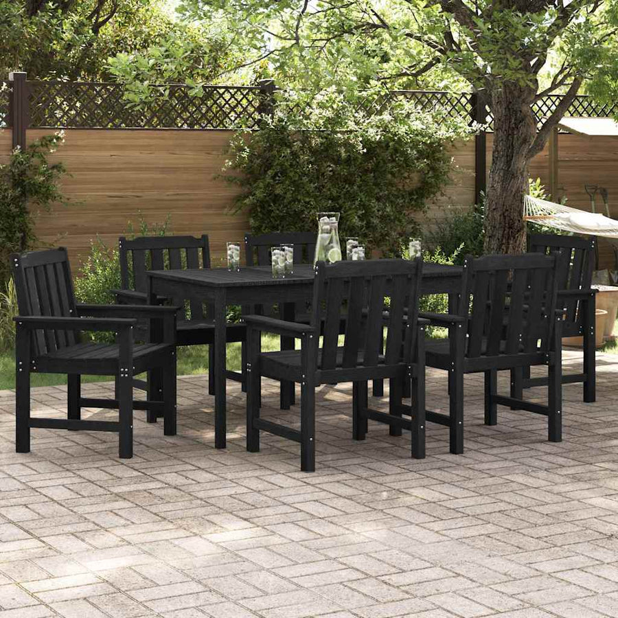 Garden Chair 6 pcs Black Polyethylene