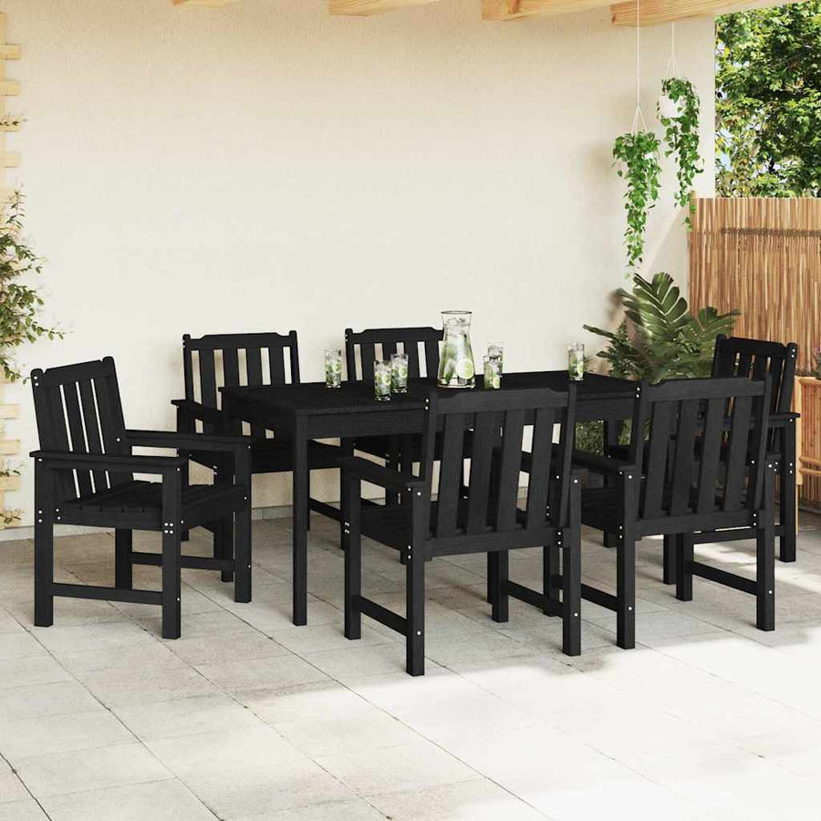 Garden Chair 6 pcs Black Polyethylene