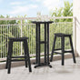 Garden Bar Set 3 pcs Black HDPE
