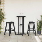 Garden Bar Set 3 pcs Black HDPE
