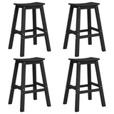 Garden Bar Set 4 pcs Black HDPE - Front View