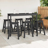 Garden Bar Set 6 pcs Black HDPE - Side View