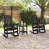Garden Rocking Chair 2 pcs Black 70 x 92 x 108cm Plastic - Side View