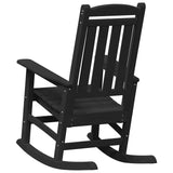 Garden Rocking Chair 2 pcs Black 70 x 92 x 108cm Plastic - Close-Up Angle