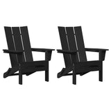 Garden Chair 2 pcs Black 80.5 x 74.5 x 92 cm Polyethylene - Front View
