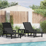 Sun Lounger 2 pcs Polyethylene Black