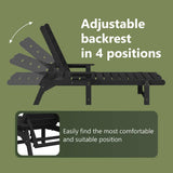 Sun Lounger 2 pcs Black 195.5 x 53 x 98.5 cm Polyethylene