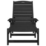 Sun Lounger 2 pcs Polyethylene Black