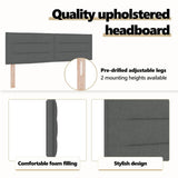 Headboard Dark Grey Fabric - Low Angle
