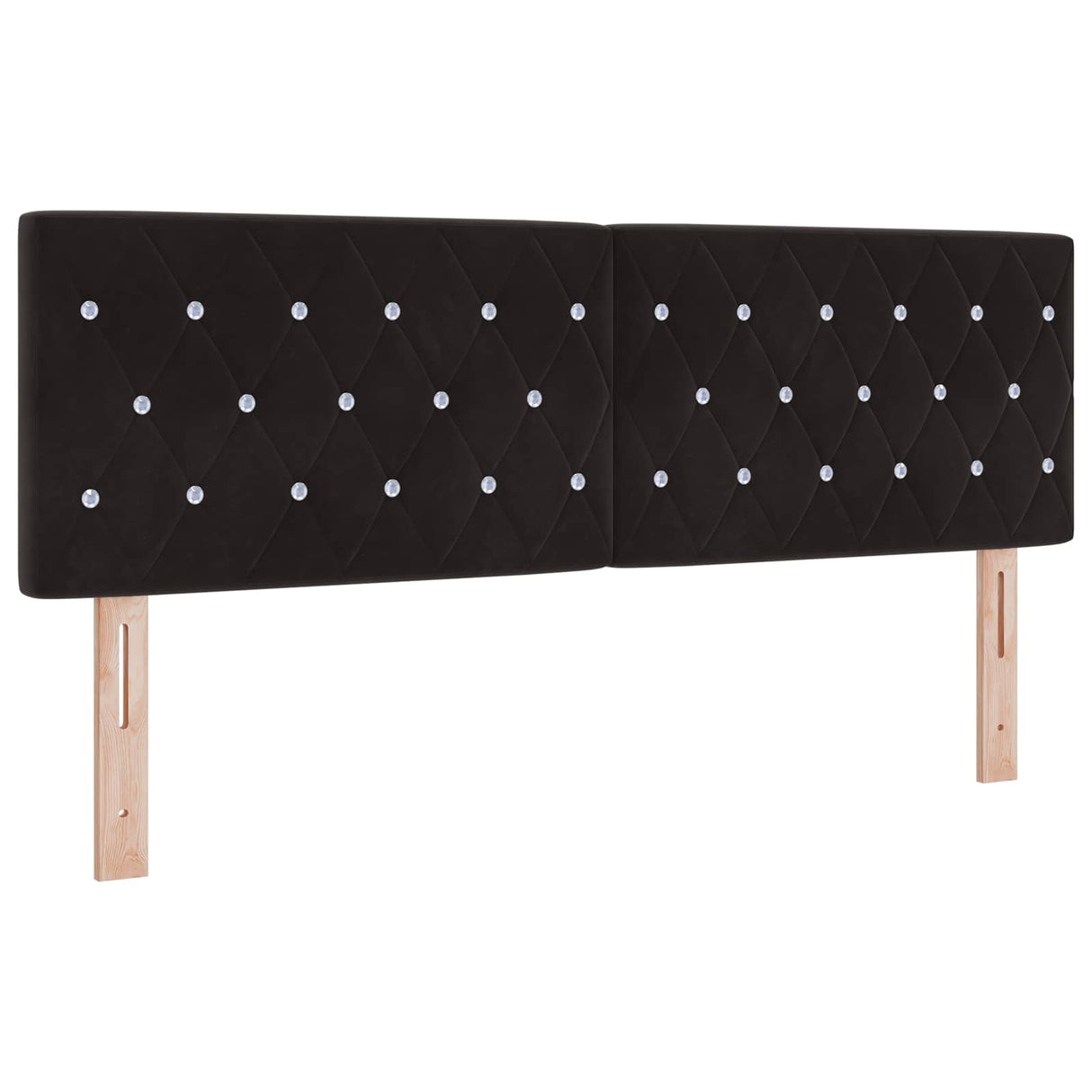 Headboard Black 144 cm Velvet